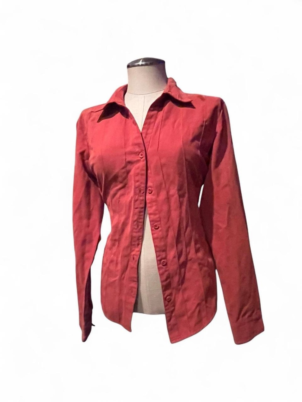 Women's Tailored Button-Down Shirt in Coral Pink